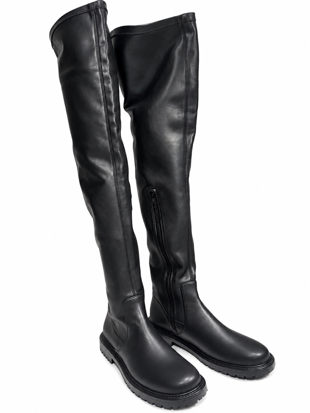 STAUD Black Over-the-Knee Leather Lug Sole Boots – EU 39 NWOB
